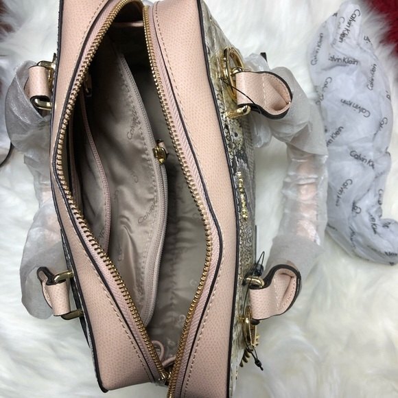 Calvin Klein Animal Print Liquid Python Multi-tone Satchel - Picture 8 of 10